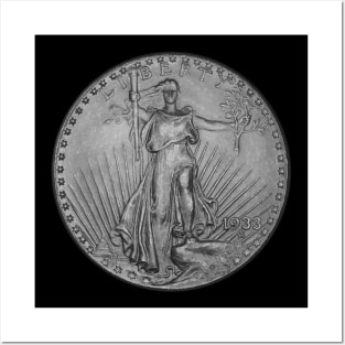 USA Liberty 1933 Coin in White Posters and Art